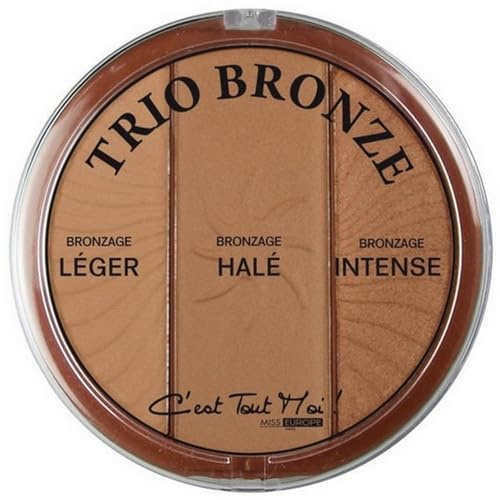 Trucco in polvere, polvere terra estiva tinto abbronzato trio bronzo, grande modello 18 gr