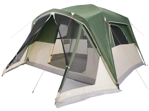 vidaXL Tienda campaña Familiar con Porche 6 Personas Impermeable Verde
