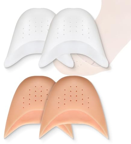 IOURVYA 2 Paare Zehenschutz Ballett Spitzenschuhe Silikon Gel Pads Zehenschutz Silikon Gel Zehenkappen Zehenschoner Ballett Spitzenschoner Metatarsal Pads Schutz für High Heel Pumps Schmerzlinderung