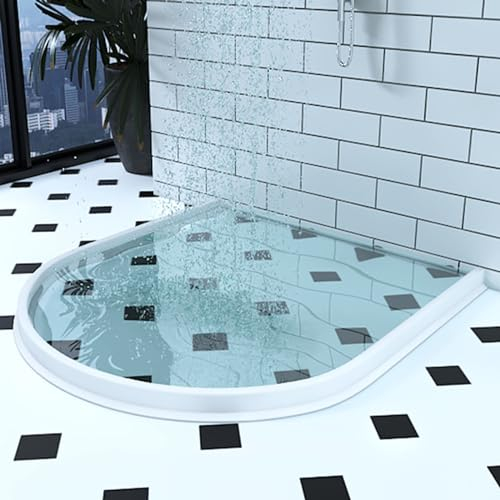 Barriera per Doccia Doccia Acqua Paraspruzzi Per Doccia Autoadesivo, Alto 7-10 Cm, Bianco, Barriera Per Doccia/tappo Per Acqua Da Pavimento, Per Mantenere L'acqua Nella Doccia, Soglia Per Doccia Piegh