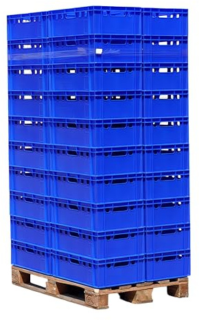 Logiplast Palette E2 Kisten 60x40x20 Fleischkiste Lagerkiste Metzgerkiste - 40 Stück in blau