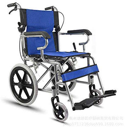 Aioneer Fauteuils Roulants Pliants Transport en Fauteuil Roulant Table Permanente motorisée Pédales pivotantes Enfants âgés Scooter Voiture Pliante Voyage,Bleu