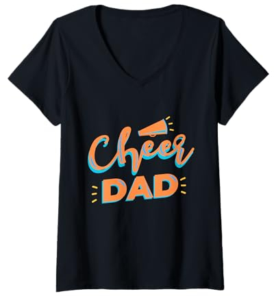 Damen cheerleader vatertag cheerleading cheer dad wettbewerb T-Shirt mit V-Ausschnitt