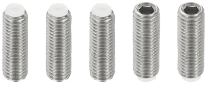 PATIKIL Tornillo sin Cabeza con Punta de Nylon M10x30mm, 5 Piezas de Acero Inoxidable 304 con Cabeza Hexagonal Métrica, Tornillos de Ajuste de Punto de Taza Antideslizante con Unidad