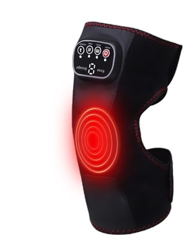 Heizkissen für Knie, Gelenkmassagegerät, Massagegerät für Kniebeschwerden, Schulter Ellenbogen Massagegerät, Wiederaufladbare Vibration Einstellbare Temperatur Massage für Kniebandage
