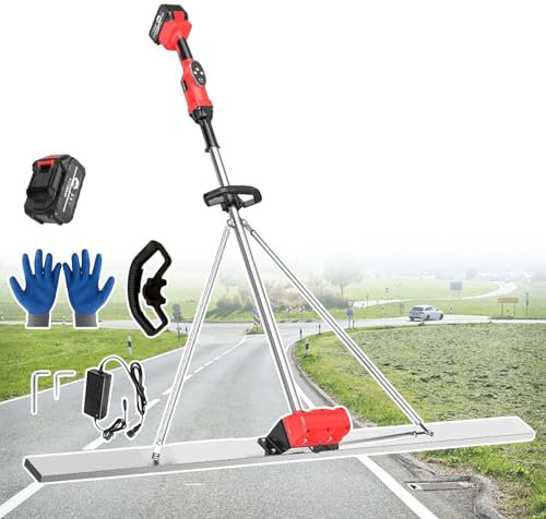 Outil vibrant de finition de chape en ciment, chape électrique sans fil, lame de 150 cm de long, avec affichage de vitesse et réglage à 9 vitesses, pour travaux de pavage de routes et de correction