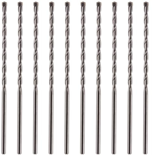 Rennie Tool - 10pcs 5mm x 150mm Long TCT Masonry Drill Bit Set | For Concrete Brick Porcelain Ceramic Tile Plastic Wood Etc. Tungsten Carbide Tipped For Standard Rotary Drills (NOT SDS)