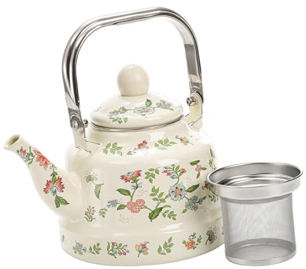 Pitycbo Emaille Tea Türkische Teekanne 1,7 L mit Deckel Wärmefestem Multi Use Email Teekannen Wasserkrug für Party Restaurant Home