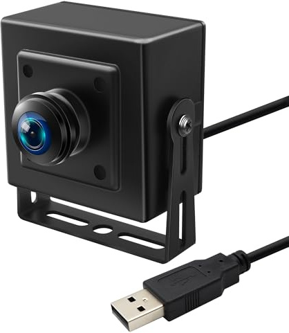 Hotpet 5MP USB Camera with 180 Degree Fisheye Lens 1080P 30FPS Webcam Aptina MI5100 Wide Angle Security Camera with Aluminum Case Mini Industrial Webcamera for Machine Vision Robotics