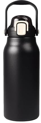 FotoStation 1800ml Insulated Water Bottle with Straw Lid 1.8L Stainless Steel Water Bottles Double Walled Sports Drink Bottle Hot/Cold Metal Water Bottles Leak Proof Thermal Flask with Handle
