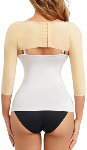 Mangas Moldeadoras Adelgazantes para Brazos Faja de Compresión Postoperatoria Lipo Corrector de Postura Tops Shapewear(Skin,S)