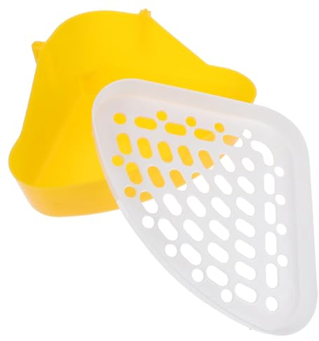 HIAKDOFT Inodoro para Conejos Triangular Pequeño Plástico Duradero Diseño de Malla Filtrante Antihumedad Fácil Limpieza para Mascotas Pequeñas como Conejitos y Cobayas