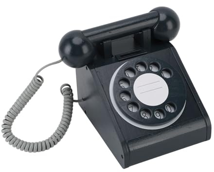 Generic Fantasievolles Vintage-Telefonspielzeug mit Wählscheibe für , Lustiges Rollenspiel-Retro-Telefonspielzeug aus Holz
