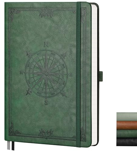 AUTEMPO A5 Graph Notebook, 192 Pages Grid Paper, Hardcover, Dark Green | Squared Notepad for Men & Women, Graphing, Math & Engineering, 100 GSM Thick Paper, 14.5 x 21cm