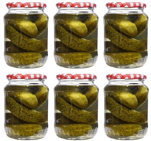 Devitre 6 Einmachgläser 720ml mit Deckel und Etiketten