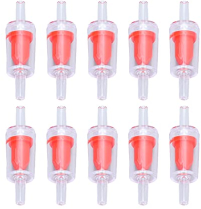 Haofy 1 Way Check Valve Air Pump Aquarium High Performance Check Valve for Fish Tank, 10 Pcs (4mm red)
