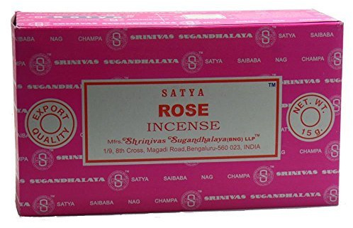 Satya Nag Champa Rose Incense Sticks, 12 Count by Satya