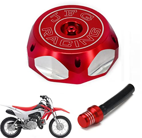 48.5mm Tankdeckel,CNC Aluminium Motorrad Tankdeckel mit Entlüftung-Rot | für Dirt Pit Bike Enduro Motocross Supermoto