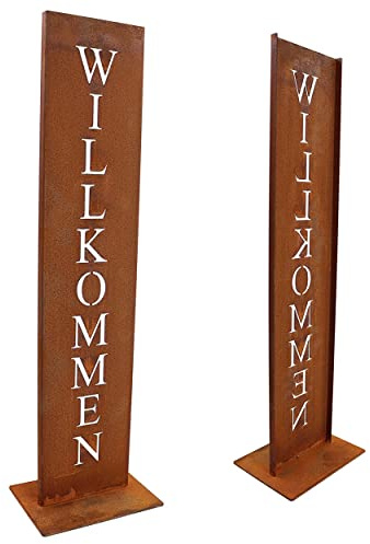 Rostikal Personalisierte Gartenschilder 100 cm - Individuelle Rostdeko Garten Deko Schilder mit Namen - Perfekt für Außendekoration & als Geschenke, Wetterfest und Langlebig