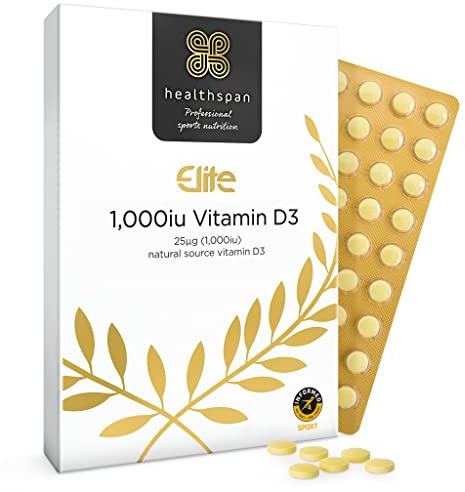 Healthspan Elite Vitamin D3 1,000iu | 120 Tablets | All Blacks Official Partner | Support Immune, Muscle & Bone Health | Informed-Sport Accredited | Vegetarian