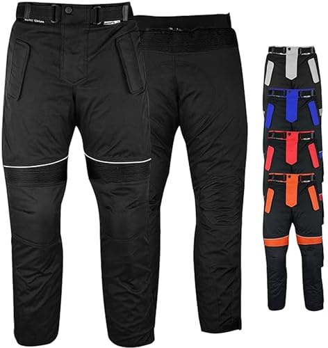 German Wear Motorradhose Herren mit 2CE Protektoren aus 600D Cordura Textil Hose Winddicht wasserabweisend mit herausnehmbarem waschbarem Thermofutter elastischem Bund und Verbindungsreißverschluss