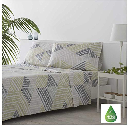 COTTON ARTean Juego de sábanas 90 Microfibra cepillada RODILES Gris | Incluye 3 piezas: encimera, bajera ajustable, 1 funda de almohada. Certificado OEKO-TEX
