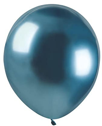Busta 100 palloncini metallizzati in lattice naturale Premium Quality A50 (Ø 13cm / 5), blu metallizzato