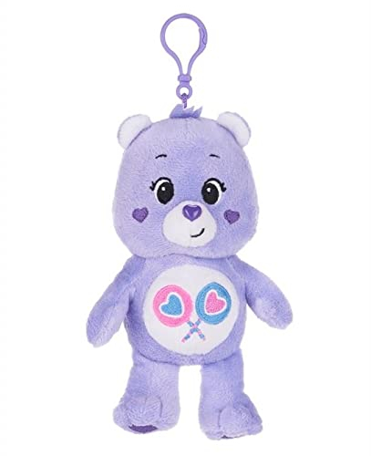 Glücksbärchis Care Bears Bagclip Plüsch Schlüssel-Anhänger 6 versch. Figuren, 14 cm ORIGINAL Kuscheltier - Unlock The Magic - super weicher Teddybär für Ranzen Rucksack Tasche (Teile-gern-Bärchi)