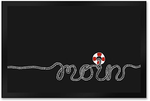 speecheese Fußmatte XXL in 50x75 cm mit Moin-Schriftzug und Rettungsring Dekoration Maritime Geschenkidee Norddeutschland Friesland Deutsches Meer Plattdeutsch Gruß Willkommen
