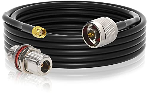 YILIANDUO LoRa Antennenkabel RP-SMA Stecker auf N-Typ Stecker Y240-Kabel 5m | N-RP SMA Koaxialkabel + N Buchse Adapter für WLAN-Router, LoRaWAN-Gateways sowie Hotspot-Miner von RAK, Nebra und Bobcat.
