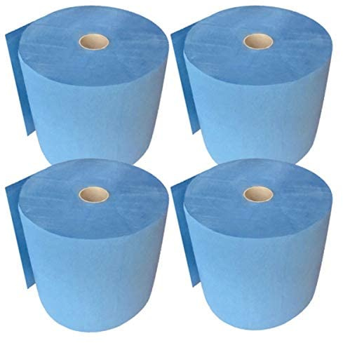 FEBLUE | Putzrolle blau 2-lagig [4 Rollen = 2.000 Blatt] 500 Blatt/Rolle | 22x35cm | hochwertige und sehr saugfähige Putztuchrolle
