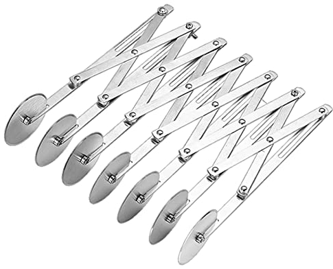 TONGDY Dehnbarer Pizzaschneider, scharfer Edelstahlschneider, Pizzaschneidrad, rostbeständig, for große und kleine Pizza (Size : 24.5 * 8.2cm)
