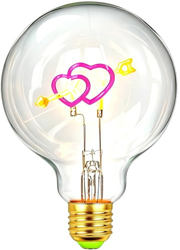 TIANFAN Vintage Led Birne G95 3W Dimmbar Amors Pfeil 220-240V E27 Dekorative Glühbirne im Edison Stil Tischlampe Glühbirne