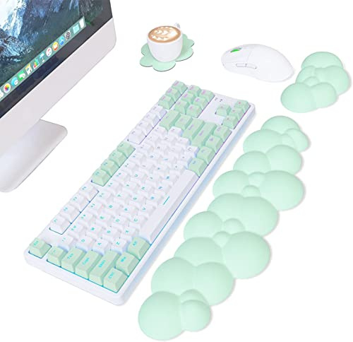 A.JAZZ 3-in-1-Handgelenkschutzanzug und Untersetzer-Set,Memory-Schaum mit Rutschfester lindert Handgelenk-und Ellenbogenschmerzen,ergonomisch für Büro/Spiele-Grün