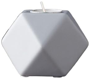 Kerzenhalterhalter 1 stücke Hexagon Weiß Keramik Teelicht Kerzenhalter Tabletop Dekorative Kerzenhalter Halter Hause Hochzeit Zubehör Dekoration Kandelaber (Color : Light Grey)