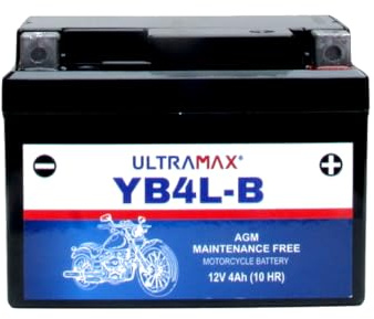 ULTRAMAX Motorrad Roller Quad Batterie ersetzen YB4L-B, YT4L-BS, YTX4L-BS