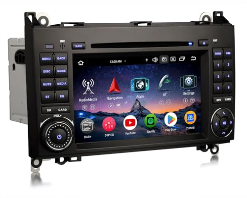 Erisin 7 Pantalla IPS 4GB+64GB Android 14 Radio Coche Bluetooth Navegación GPS para Mercedes Clase A/B W169 W245 Viano Sprinter Vito VW Crafter CarPlay Android Auto Dab+ WiFi DSP USB FM OBD2 CD DVD