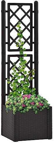 Este artículo - Cama elevada de jardín con enrejado y sistema de riego automático, antracita-Nice