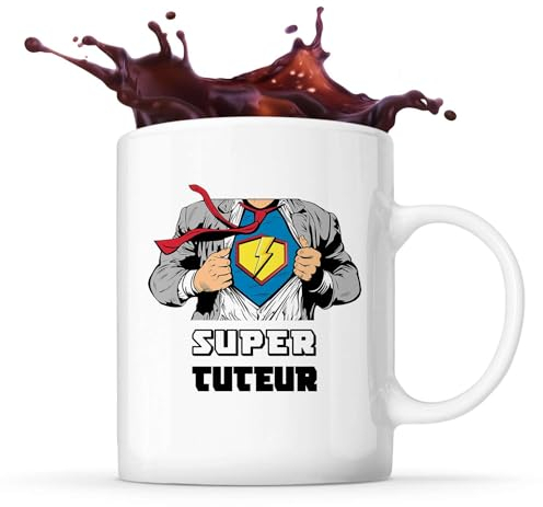 Planetee Mug Super Tuteur | Tasse Céramique Métier Collègue Cadeau Travail Boulot Départ Retraite