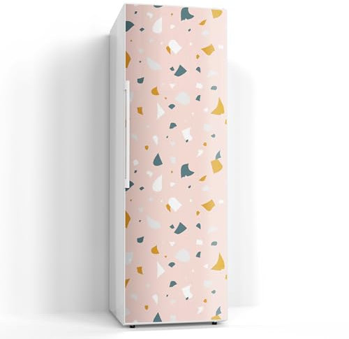 DEQORI Magnetfolie für Kühlschrank 60x180 cm | Motiv Rosa Terrazzo-Zauber | dekorative Magnetmatte Gefrierschrank Schutz | Magnet Deko-Folie selbstklebend, magnetisch & wasserabweisend