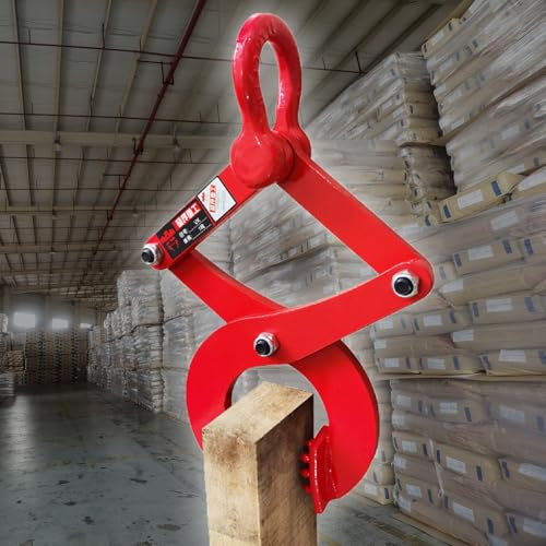 UrbanUp Plattenheber Hochleistungs-Steinklemme mit Rutschfesten Stacheln, Hebevorrichtungsklemme aus Legiertem Stahl zum Transportieren von Holzplatten, Plattenklemmen mit Hoher Tragfähigkeit(S)