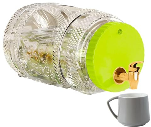 Iced Tea Pitcher | Beverage Container | Tea Dispenser | Cold Beverage Dispenser, Milk Beverage Container, Hot Coffee Pitchers, Pitcher with Spigot, Refrigerator Drink Container, Water Pitcher with Lid
