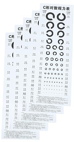 BELLIFFY Sehtest Tabelle Visuelles Testdiagramm Auge Prüfungsdiagramm Pvc Typ c 5 Blatt Wanddiagramm Standard Für Schule Zuhause
