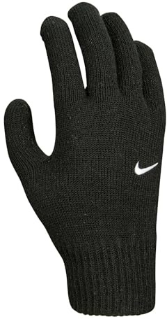 NIKE Swoosh Knit Stoffhandschuhe Gloves Handschuhe (Black, L-XL)