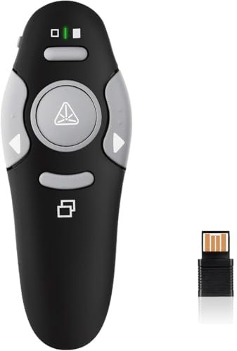 Klink Presentador Inalámbrico para Presentaciones - Puntero Láser con Mando Remoto, Pasador de Diapositivas, Compatibilidad Universal con Windows/Mac/Linux - Ideal para Conferencias y Enseñanza