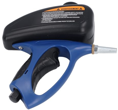 Pneumatic Sand Blasting Gun, 1/4 Inch Portable Abrasive Blaster for Rust Removal and Paint Stripping, Heavy Duty Handheld Surface Cleaner for Metal, Concrete and Wood