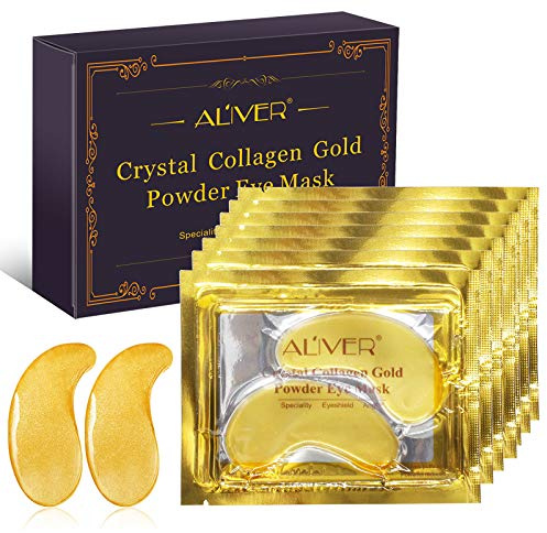 10 paia d'oro maschera per gli occhi, sotto maschera per gli occhi, patch per gli occhi anti-invecchiamento, maschere per gli occhi idratanti