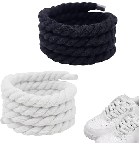 IKOPFLN 2 Paio Lacci Corda Per Air Force 1, Rope Lace 8mm 150mm, Lacci Intrecciati, Lacci Grossi Scarpe Da Ginnastica, Scarpe Da Corsa, Scarpe Sportive