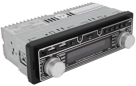 Récepteur Audio de Voiture, Stéréo de Voiture Multimédia Simple DIN, Bluetooth FM, MP3 USB, Système Audio Radio FM Numérique SD dans Le Tableau de Bord – 12 V Universel