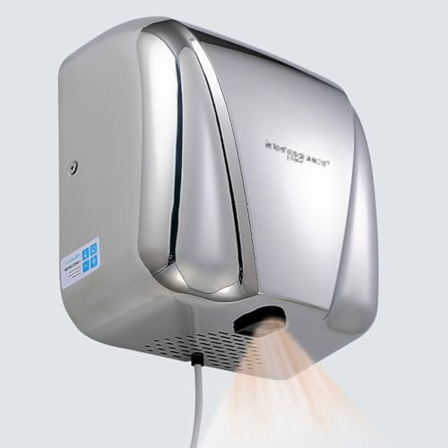 Asciugamani per bagni, asciugamani elettrico compatto ad aria calda Outy in acciaio inox da 1800 W commerciale,A